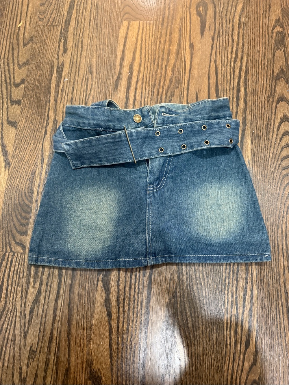 Amazon Blue Denim Mini Skirt with Belt